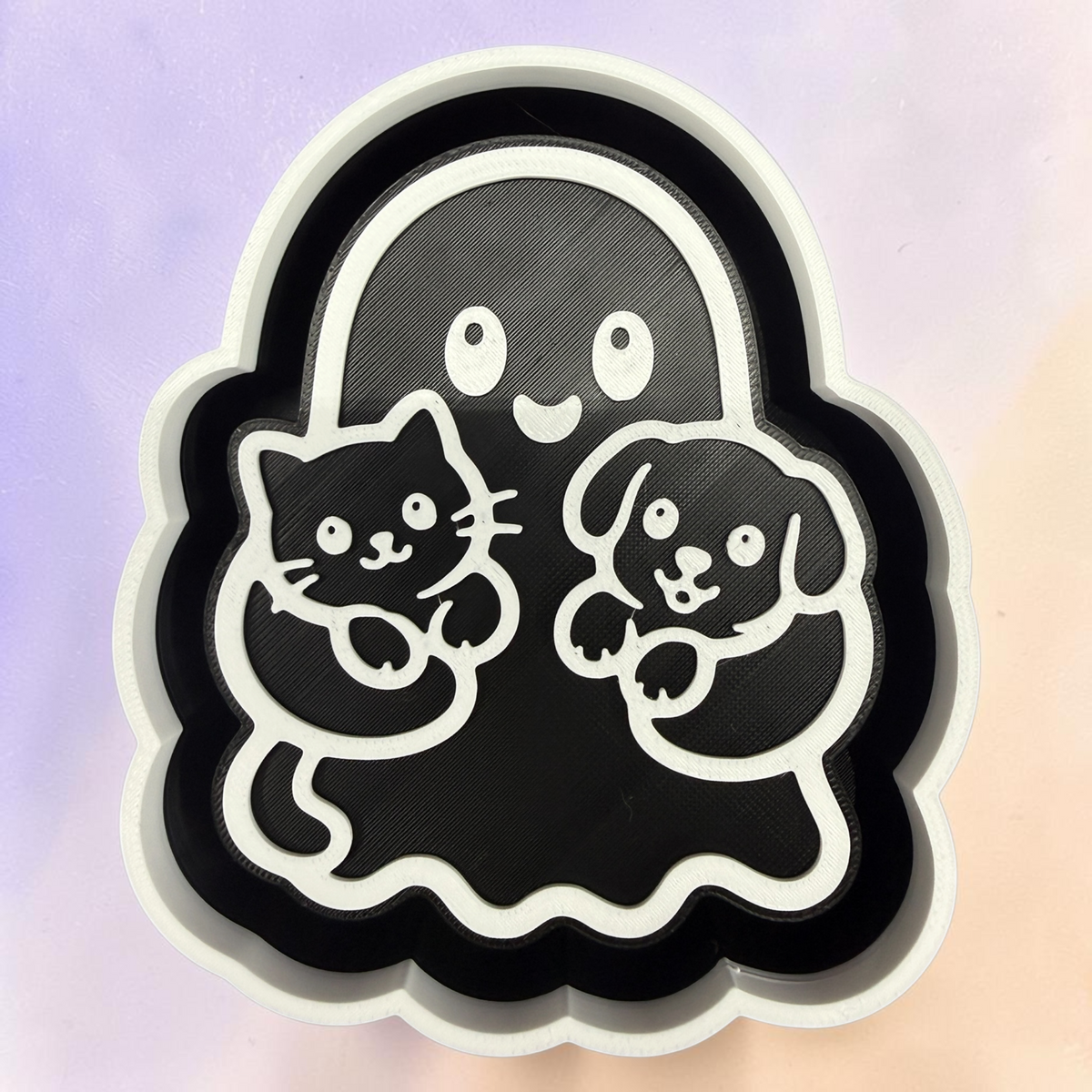 Ghost Holding Cat and Dog STL