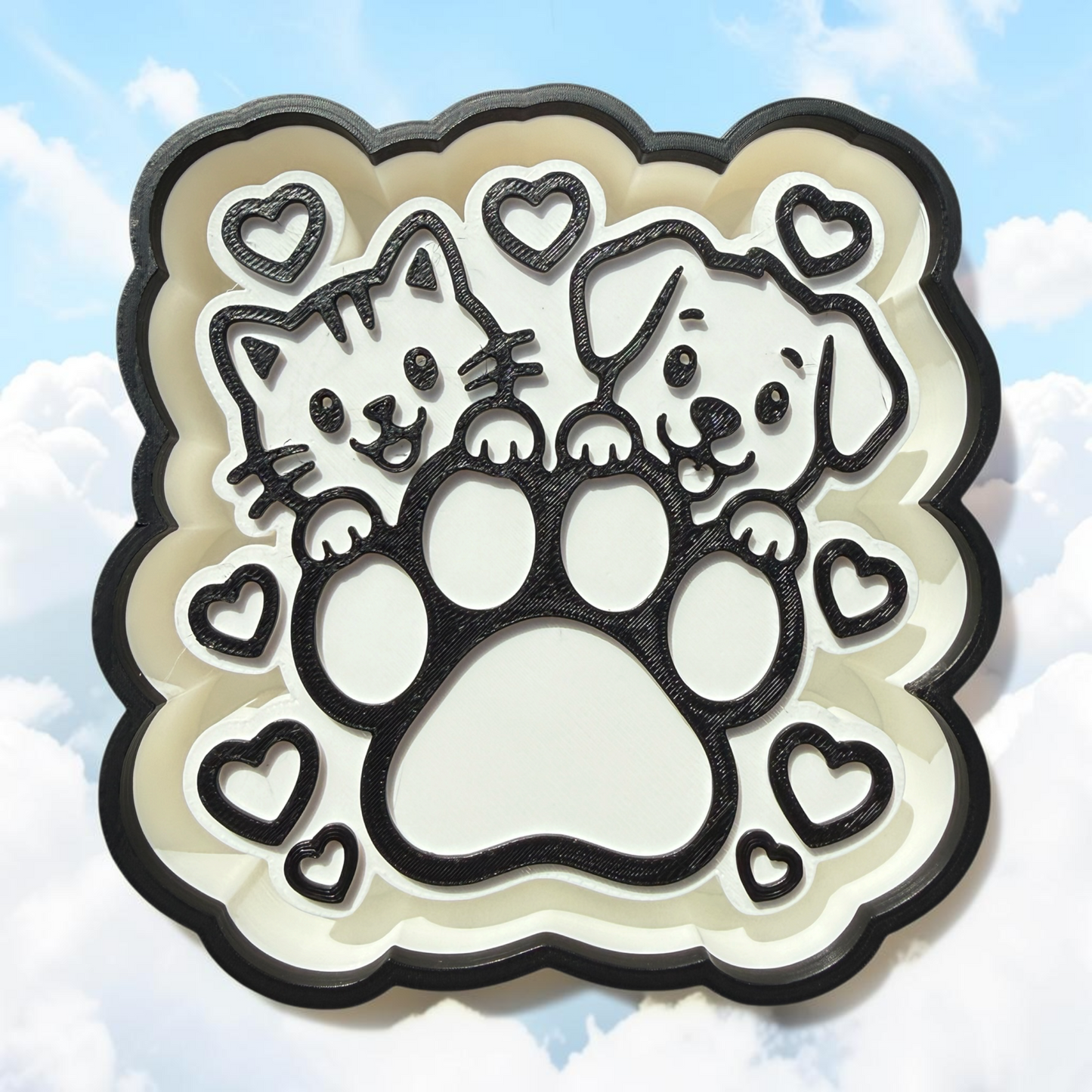 Paw Print w/ cat and dog