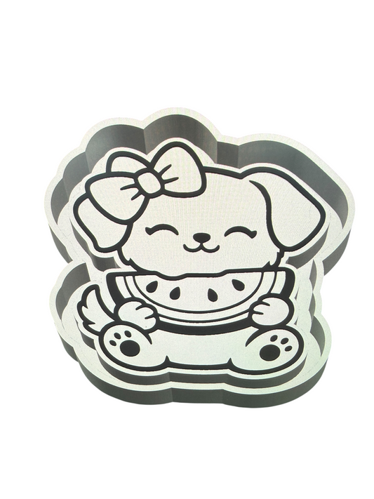 Dog Eating Watermelon