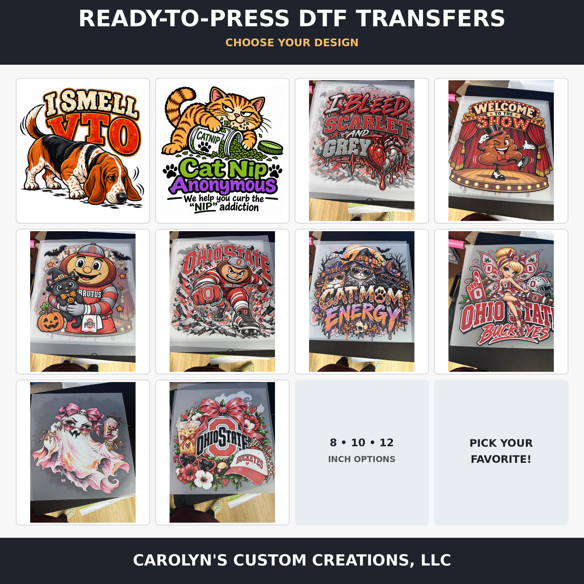 Ready-To-Press DTF Transfers- Choose Your Design